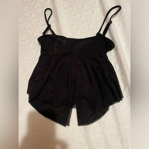 Black sheer crop top tank